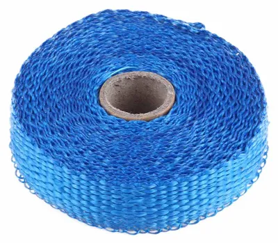 Image de Ruban isolant pour voiture de 5 m avec gaine thermique pour échappement et 4 attaches en acier inoxydable, bleu