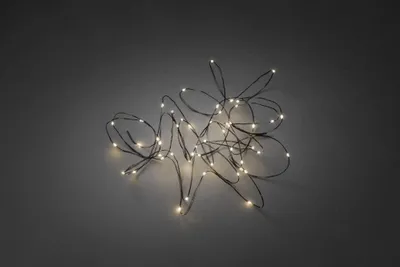 Produktbild von Konstsmide - LED Tropfenlichterkette, 50 bernsteinfarbene Dioden, 3V_Innentrafo, kupferfarbener Draht- 6386-860