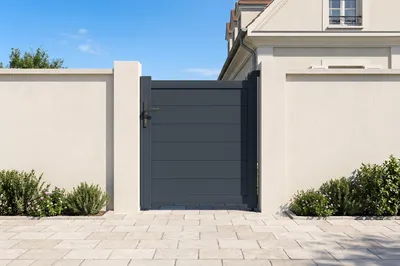 Produktbild von Gartentür aus aluminium 1m EIGER H.115cm grau