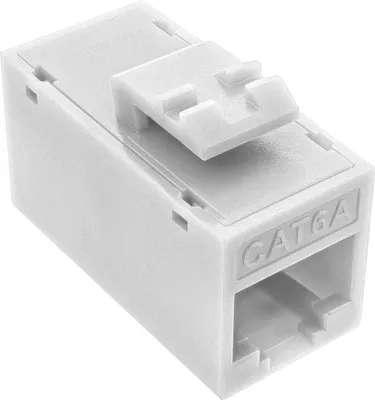 Produktbild von InLine Keystone RJ45 Buchse/Buchse, ungeschirmt, Cat.6A, 8er Pack, weiß, Weiß, U/UTP (UTP), 21 mm, 31 mm, 15 mm, 4 g