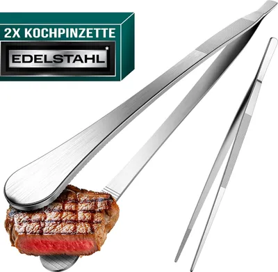 Produktbild von Kochpinzetten Set - RVS Küchenpinzetten 30 cm - 2 Stück