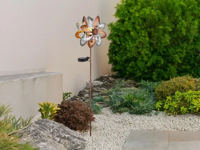 Produktbild von GLOBO 36574 Solarleuchte Metall goldfarben antik, LED
