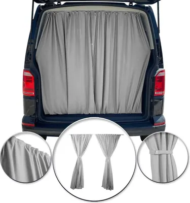 Image de Rideaux De Porte Hayon Pour Opel Movano H3 Protection Solaire Gris