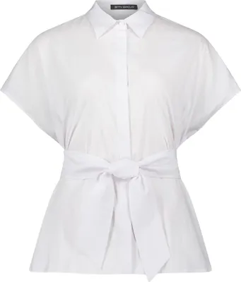 Produktbild von Betty Barclay Kurzarm-Bluse mit Gürtel, Hemdkragen und verdeckter Knopfleiste, 68 cm Gesamtlänge