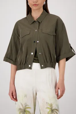Produktbild von Monari elegante leichte Jacke aus Modalmischung mit ¾-Ärmeln, olive, Größe 42