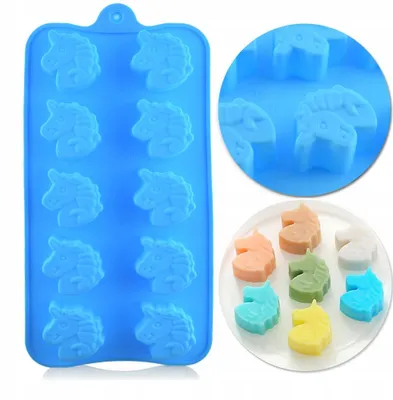 Produktbild von Rossner Silikon-Form Einhorn für Pralinen, Eiswürfel, Seifen