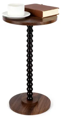 Runder Beistelltisch aus Holz, Vintage, 54,5 cm Höhe, 30 cm Ø