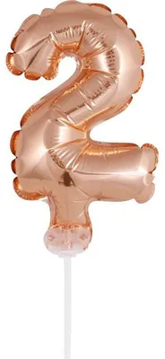Produktbild von Kuchendeko Mini Folienballon roségold Zahl 2