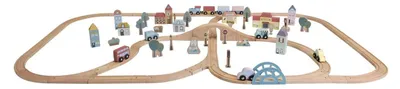 Productafbeelding van Houten treinbaan met rails, startset XXL, treinen en railspeelgoed