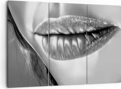 Produktbild von Bild auf Leinwand - Leinwandbild - Lippen Gesicht weiblich Lippenstift - 105x70cm - Wand Bild - Wanddeko - Leinwanddruck - Bilder - Kunstdruck - Leinwand bilder - Wandkunst - CE105x70-2266
