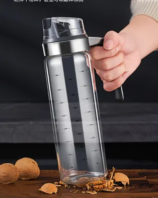 Produktbild von MODFU ölflasche glas 550ml, essig und ölspender ,Anti-Schmutz Verschluss, transparent olivenöl spender, öl flaschen, ölflaschen für Küche, Grill, Pasta, Salate, Backen