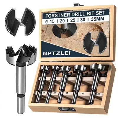 Produktbild von 5-teiliges Forstner-Bohrer-Set mit Holzkoffer – für die Holzbearbeitung