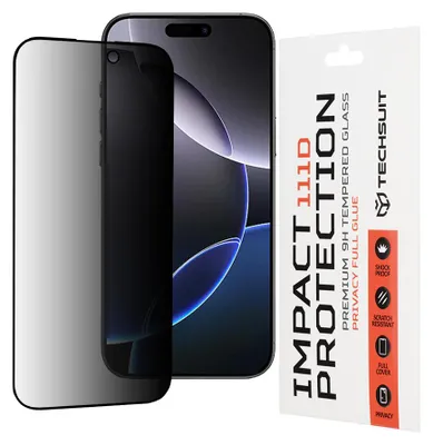 Obrázok produktu pre Techsuit 111D Privacy Full Glue ochranné sklo na iPhone 16 Pro Max – čierne