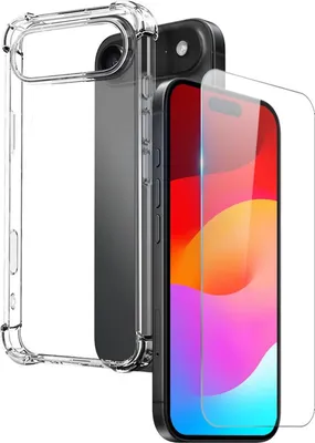 Image de Coque de protection en TPU transparente pour iPhone 17 Air d'Apple + verre trempé 9H