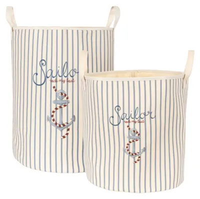 Produktbild von Baumwollkörbe 2er-Set Konges Slojd Sailor Stripe für Spielzeug