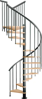 Produktbild von Dolle Spindeltreppe Montreal Buche/anthrazit 252-282cm Geschosshöhe Ø140cm