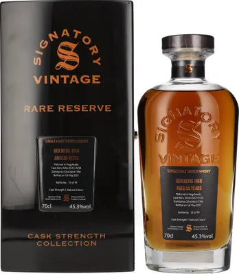 Produktbild von Signatory Vintage Ben Nevis 55 Years Old RARE RESERVE Cask Strength 1966 45,3% Vol. 0,7l in Holzkiste