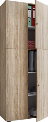 Image de Armoire en bois | Armoire avec 5 compartiments et portes tournantes | Dimensions env. B. 70 x H. 184 x D. 40 cm – Lona