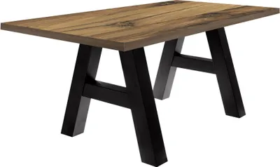 Produktbild von Esszimmertisch Elia 8 180 x 90 x 75 Esstisch Schwarzstahl/Plankeneiche 13313-180
