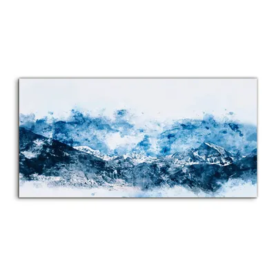 Obrázek produktu pro Coloray Obrázek vytištěný na plátně 120x60cm Nástěnné umění na plátně Malba Obraz na plátně - Mountain, krajina, in, zima, akvarel