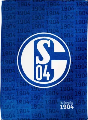 Produktbild von FC Schalke 04 Kuscheldecke – Offizieller Fanartikel – Weiche Flanell-Fleece Wohndecke 150x200 cm – Blau/Weiß mit S04-Logo – Perfekt für Sofa & Stadion