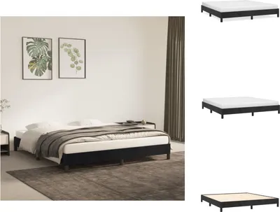 Produktbild von vidaXL Bettgestell Schwarz 160x200 cm Samt -  Betten & Bettgestelle