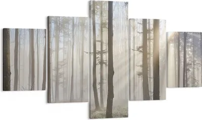 Produktbild von Bild auf Leinwand - Leinwandbild - Wald Baum Natur - 125x70cm - Wand Bild - Wanddeko - Wandbilder - Leinwanddruck - Bilder - Kunstdruck - Wanddekoration - Leinwand bilder - Wandkunst - EA125x70-3749