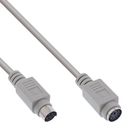 Produktbild von InLine PS/2 Verlängerung, Stecker / Buchse, 5m, Beige, 5 m, Stecker, Buchse, 174 mm, 235 mm