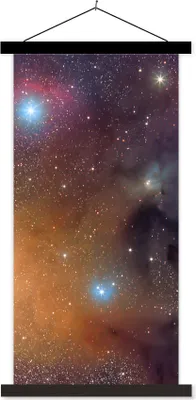 Produktbild von MuchoWow® Textilposter Universum - Sterne - Farben - Jungen - Mädchen - Kinder 40x80 cm mit schwarzem Rahmen - Wandemalerei