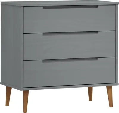 Obrázok produktu pre vidaXL Zásuvková skrinka MOLDE Grey 80x40x80 cm Masívne borovicové drevo