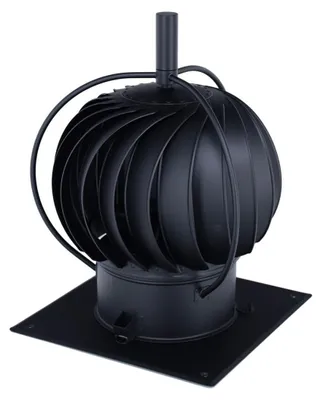 Produktbild von Schornsteinaufsatz Turbowent TUZ 1 mit Montageplatte, Edelstahl, Ø 200 mm, schwarz