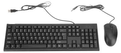 Zdjęcie produktu dla Zestaw klawiatura i mysz, czarny, wodoodporny, 104 klawisze, antypoślizgowy, zestaw kabli USB do gier, biuro