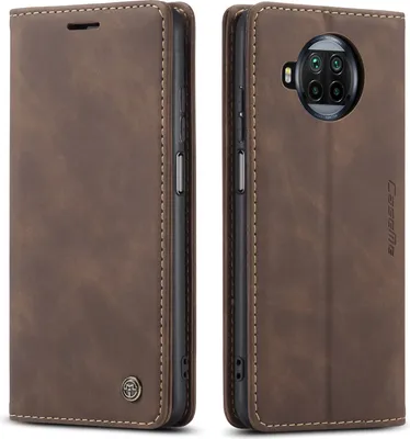 Produktbild von Xiaomi Mi 10T Lite Hülle, LaimTop Retro Kunstledertasche mit Standfunktion Schutzhülle für Xiaomi Mi 10T Lite Kaffee