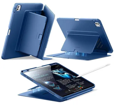 Image de Housse de protection avec rabat pour iPad Pro 11" 5/6 2025/2024, ESR Flip Hybrid, bleu foncé