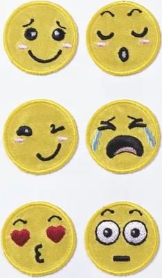 Produktbild von Textil-Sticker Happy Packung mit 6 Stück