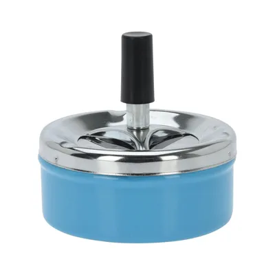Produktbild von Drehaschenbecher Metall Ø 9 cm Aschenbecher Windaschenbecher Drehascher Sturmaschenbecher Wind Ascher Blau