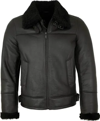 Produktbild von Jilani - Herren Lammfelljacke Lederjacke Lammfell schwarz : 58