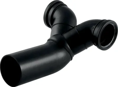 Produktbild von Geberit GE PE Doppelbogen, für Wand-WC, 90 Grad, waagerechte Montage, d 90/110 mm, 367485, 1 Stk.