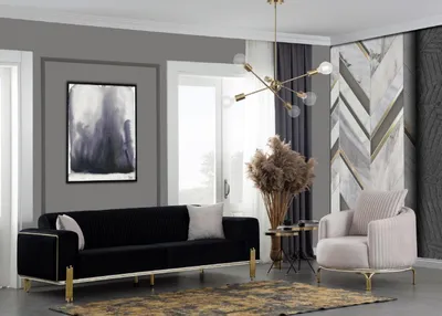 Produktbild von Luxus Sofagarnitur Couch Set Sofa Polster Couchen 3+3+1 Polstergarnituren Samt