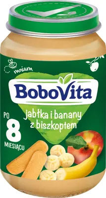 Zdjęcie produktu dla BoboVita Deserek Jabłka i banany z biszkoptem po 8 miesiącu 190g