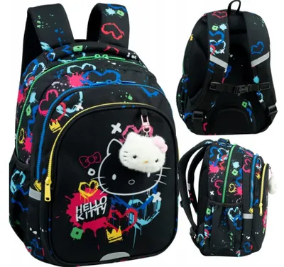 Obrázek produktu pro Školní batoh Hello Kitty Jerry Black Neon