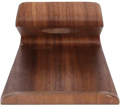 Produktbild von Doppelständer aus hochwertigem Notenholz - Telefon- und Tablet-Halter - Büroaccessoire - Doppel-Seitenhalter - Schreibtischgegenstand - Holz-Telefonhalter