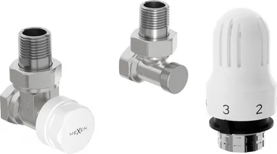 Produktbild von Mexen G04 Thermostat-Set, Winkel, Nickel - W913-012-948-01