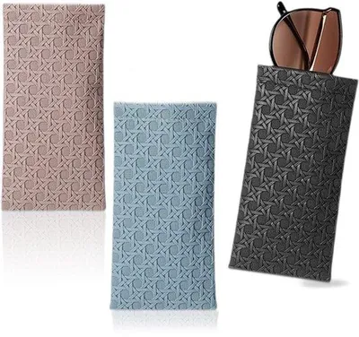 Produktbild von Soft Case Set of 3 - Weiches Faltengepäck Set aus 3 - Kunstleder - Magnetverschluss für Sonnenbrillen und Leses Brillen