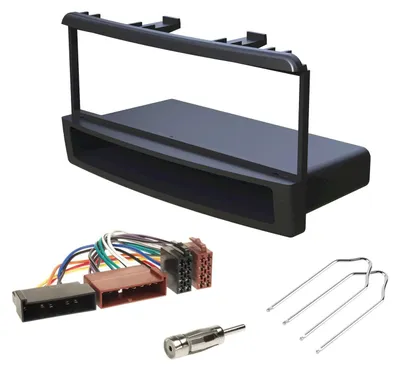 Productafbeelding van A152 autoradio-inbouwset - 1-DIN, zwart, met opbergvak en adapters