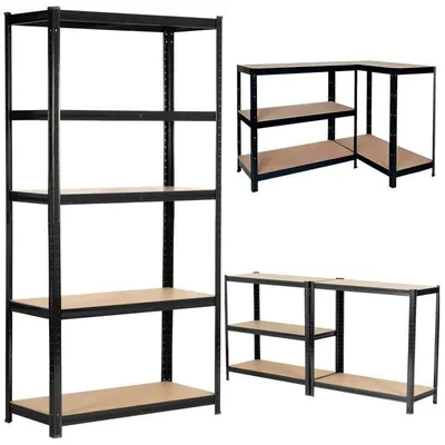 Obrázok produktu pre Extralink Kovový skladový regál 180 × 90 × 40 cm, čierny