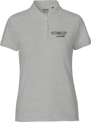 Produktbild von Huuraa Damen Polo Shirt Plettenberg verliebt M Sport Grey Bio Baumwolle Fairtrade Poloshirt Geschenkidee