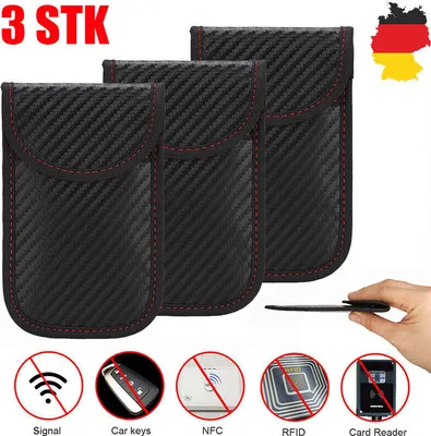 Produktbild von 3X Auto Schlüssel Keyless Go Schutz Schlüssel RFID Signal Blocker Box Etui Hülle Autoschlüssel Keyless Strahlenschutz Tasche