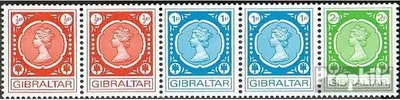 Produktbild von Briefmarken Gibraltar 1971 Mi 276-278 Fünferstreifen (kompl.Ausg.) postfrisch Freimarken
