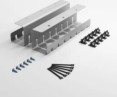 Produktbild von Albatros stôl s káblovými kanálmi strieborný kompletný set C - stôl na správu káblov, poriadok a produktivita, organizér pre káblový kanál alebo káblový žľab na organizáciu káblov